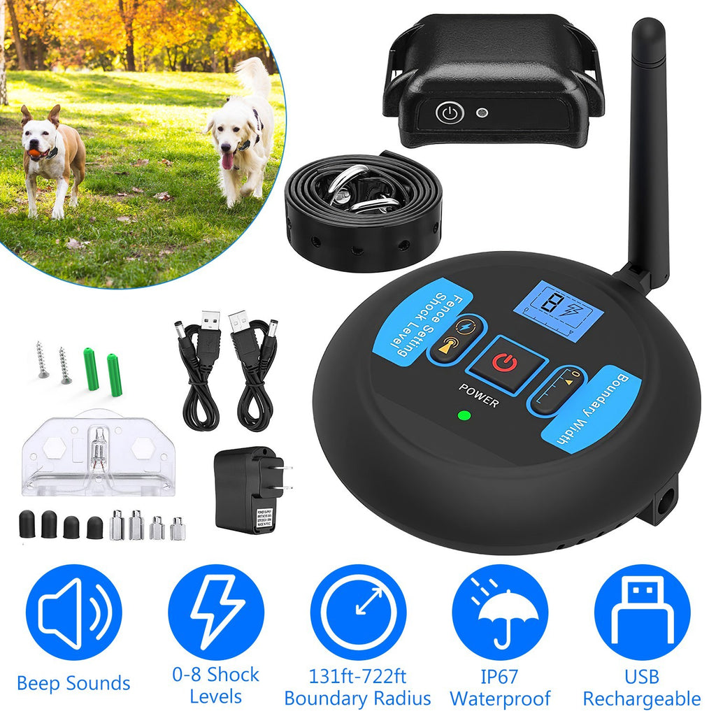 Wireless Electric Dog Fence - Boundary Training System for Small, Medium & Large Dogs