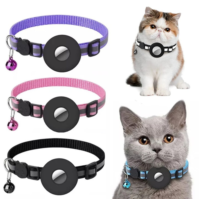 Reflective AirTag Collar for Cats & Dogs - Waterproof Holder