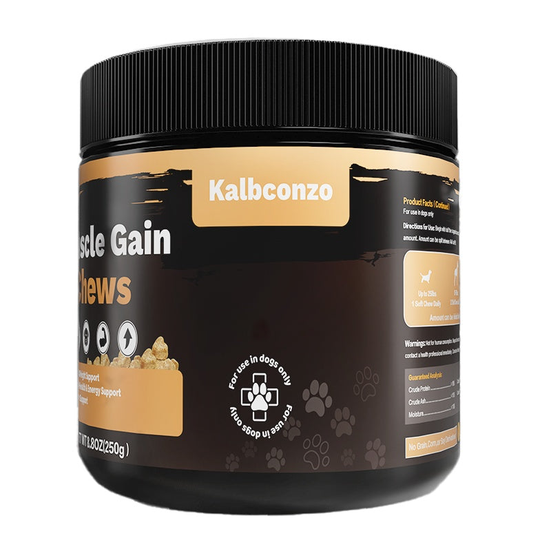 Dog Muscle Gain Chews - High Protein Supplement for All Breeds