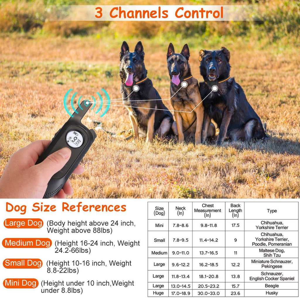 Waterproof Dog Training Collar - 984ft Range with Beep, Vibration & Shock Modes