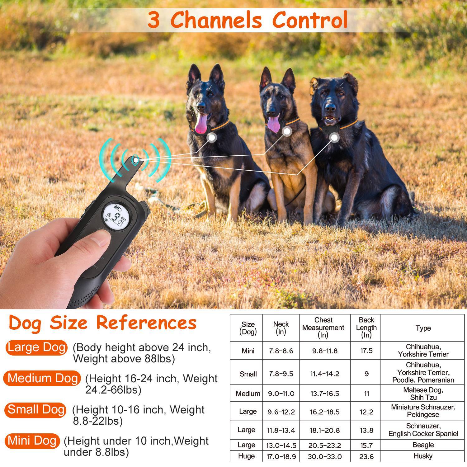 Waterproof Dog Training Collar - 984ft Range with Beep, Vibration & Shock Modes