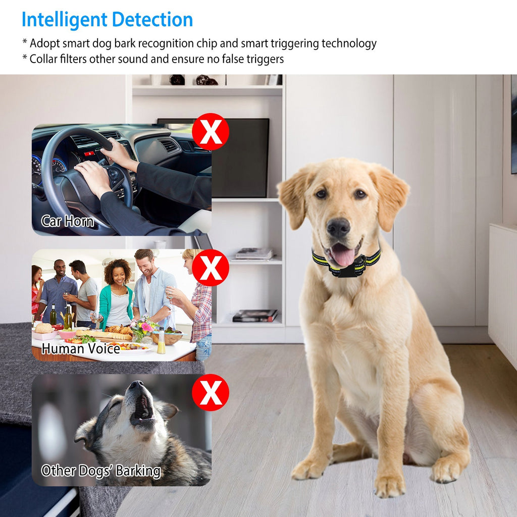Rechargeable Dog Bark Collar - Waterproof with Beep, Vibration & Static Modes