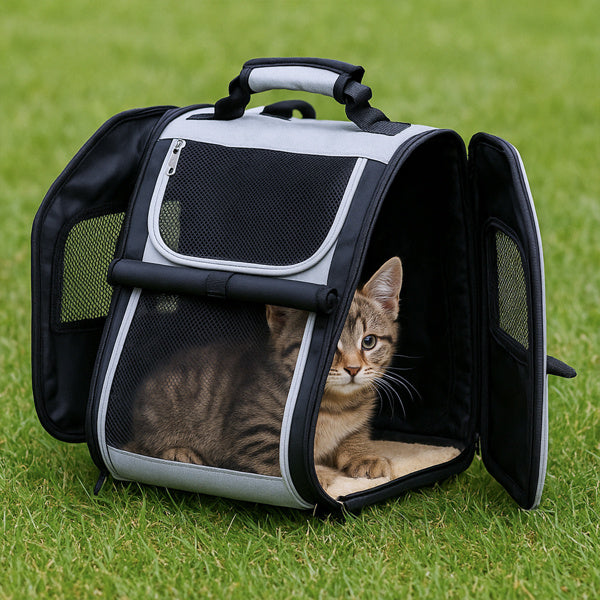 Expandable Pet Carrier Backpack for Small Dogs & Cats