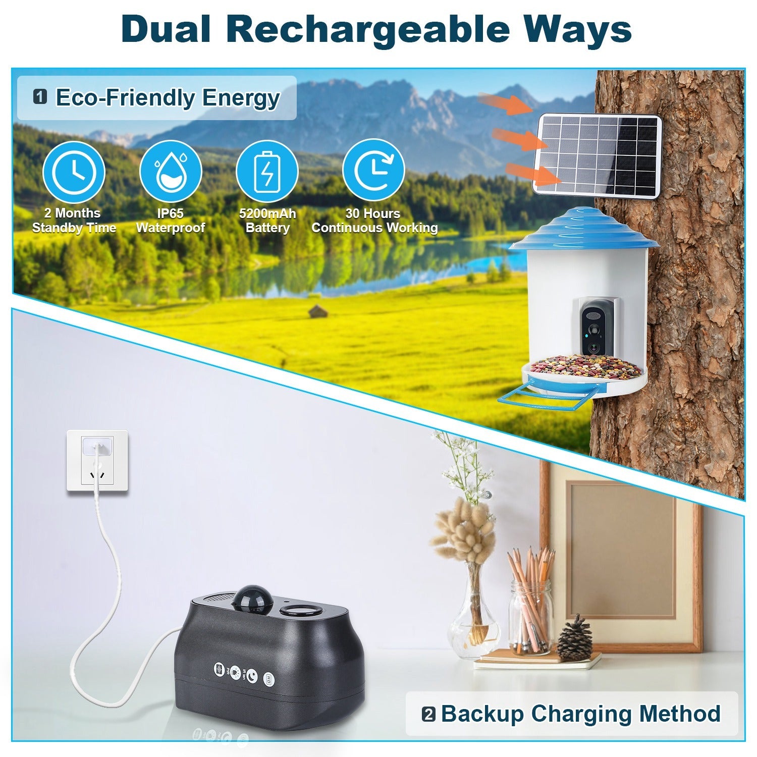 Smart Solar Bird Feeder with HD Camera