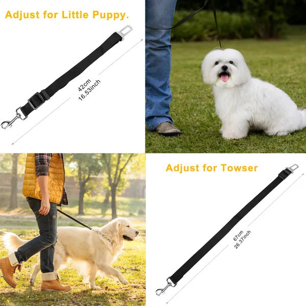 2-Pack Adjustable Dog Seat Belt Leash - Safety Harness for Pets