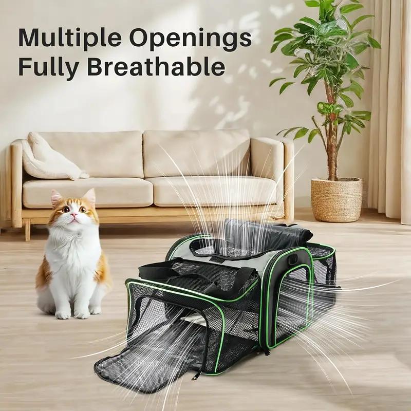Expandable Pet Carrier with Wheels - Portable Travel Carrier for Cats and Small Dogs