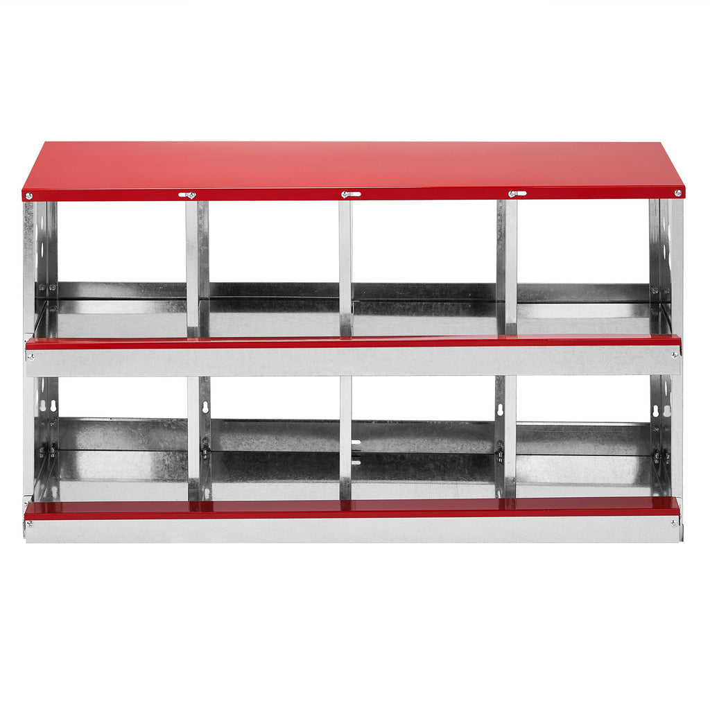 8-Compartment Sloping Roof Pet Feeding Station - Red Iron