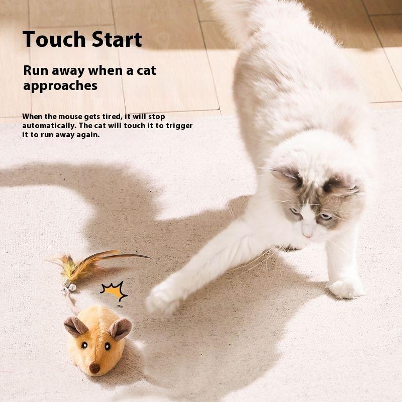 Electric Orange Mouse Cat Toy - Interactive Motion Toy
