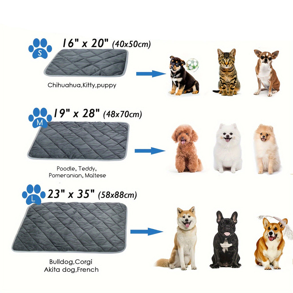 Self-Heating Pet Bed Mat - Non-Slip Thermal Pad for Dogs & Cats