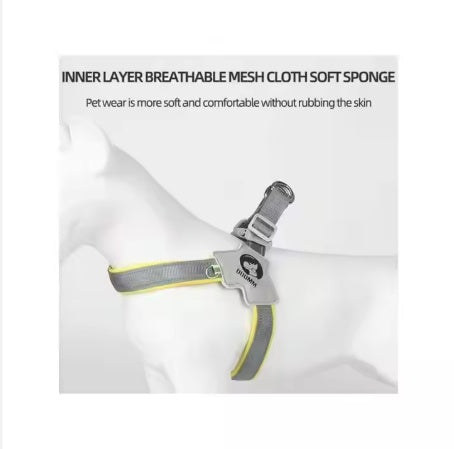 Adjustable Reflective Dog Harness with Leash Set