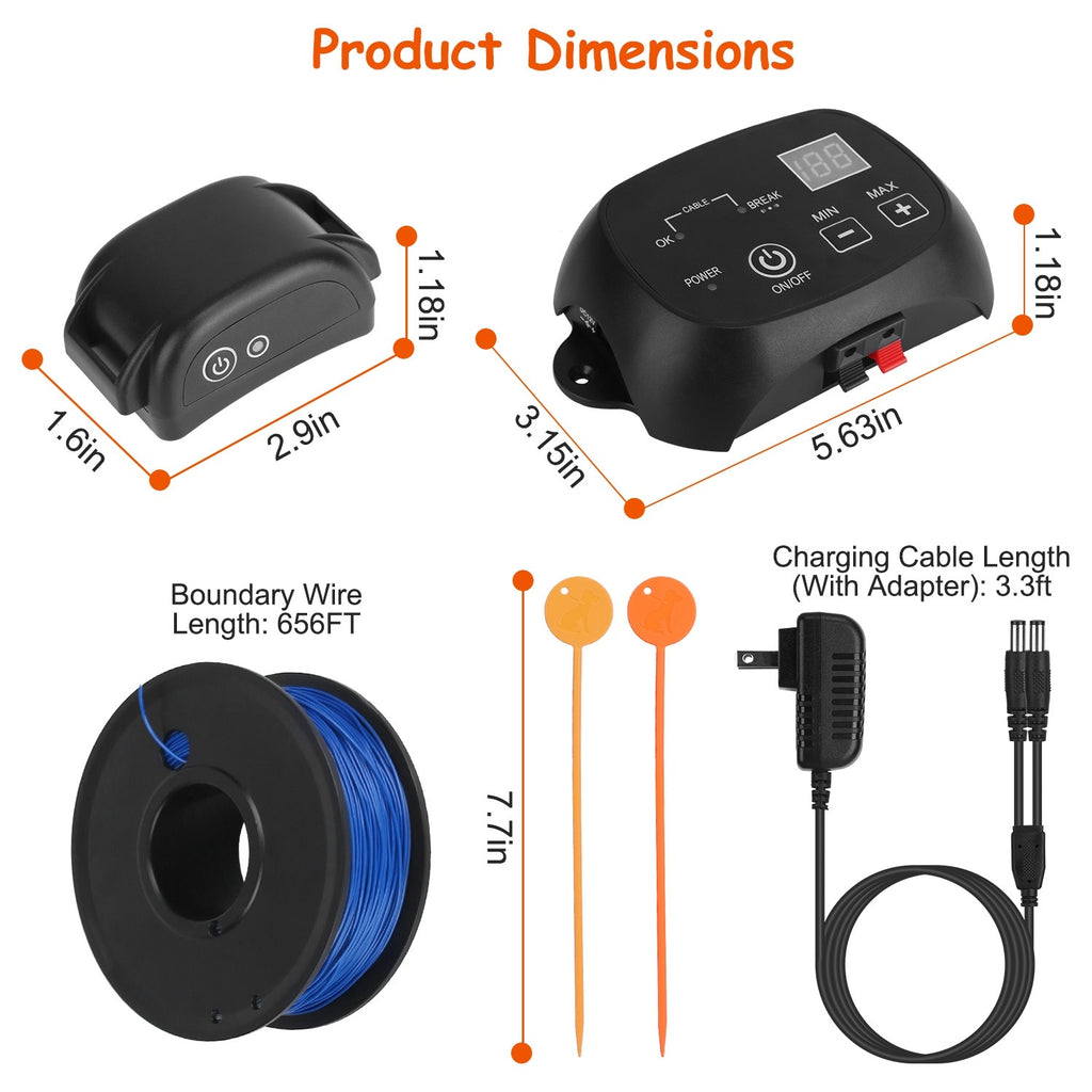Dog Fence System - Underground Pet Containment with Waterproof Receiver