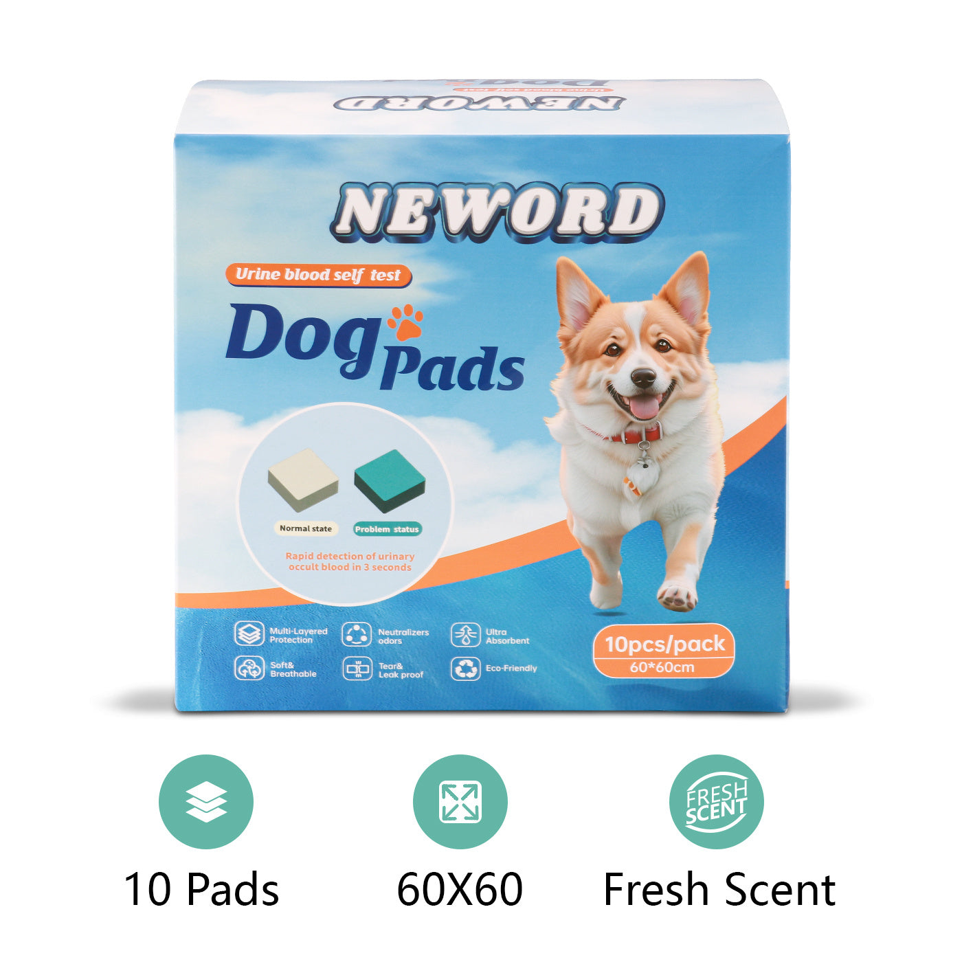 Premium Dog Training Pads - Ultra Absorbent Puppy Pee Pads (10 Pack)