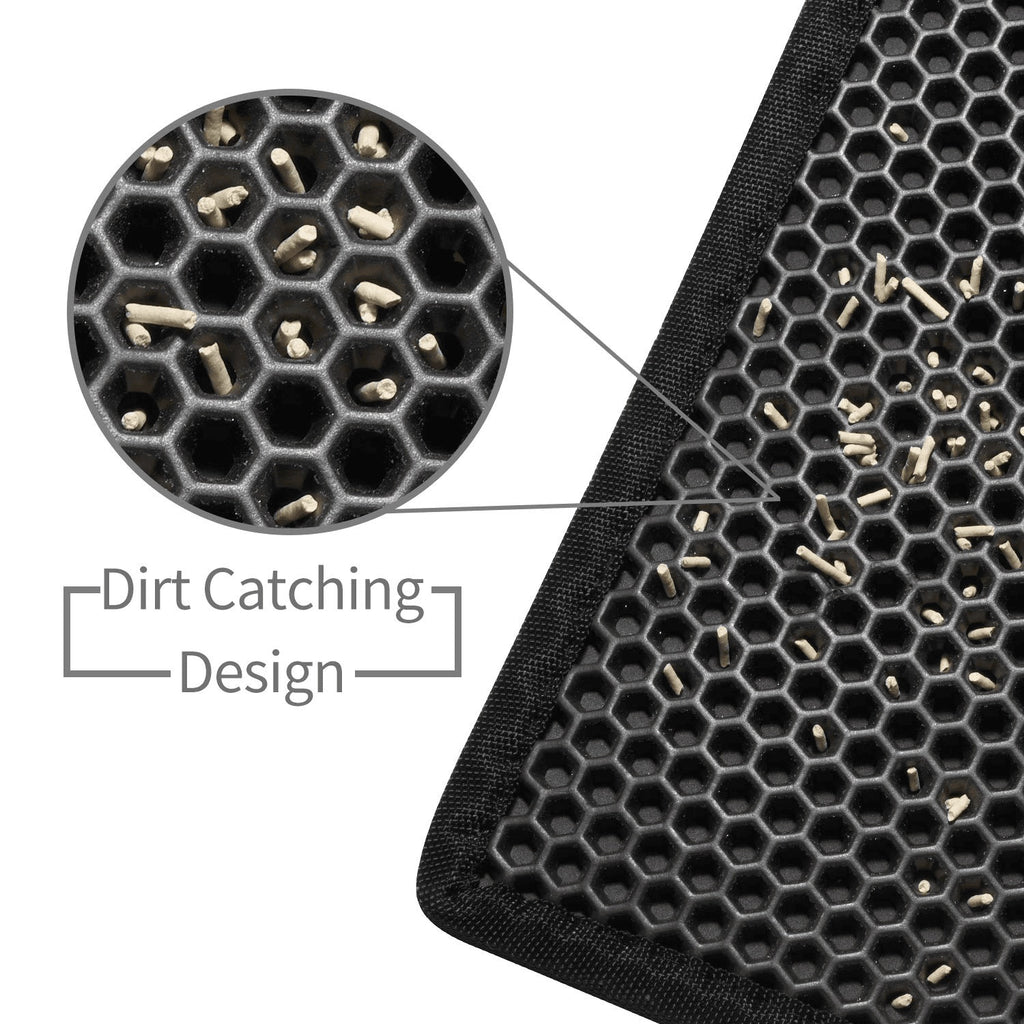 Double Layer Cat Litter Mat - Honeycomb Trapping Design