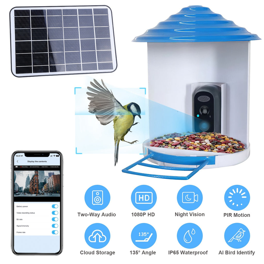 Smart Solar Bird Feeder with HD Camera