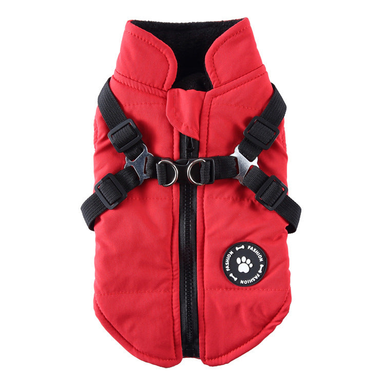 Premium Chest Strap Jacket Cotton-Padded Pet Coat
