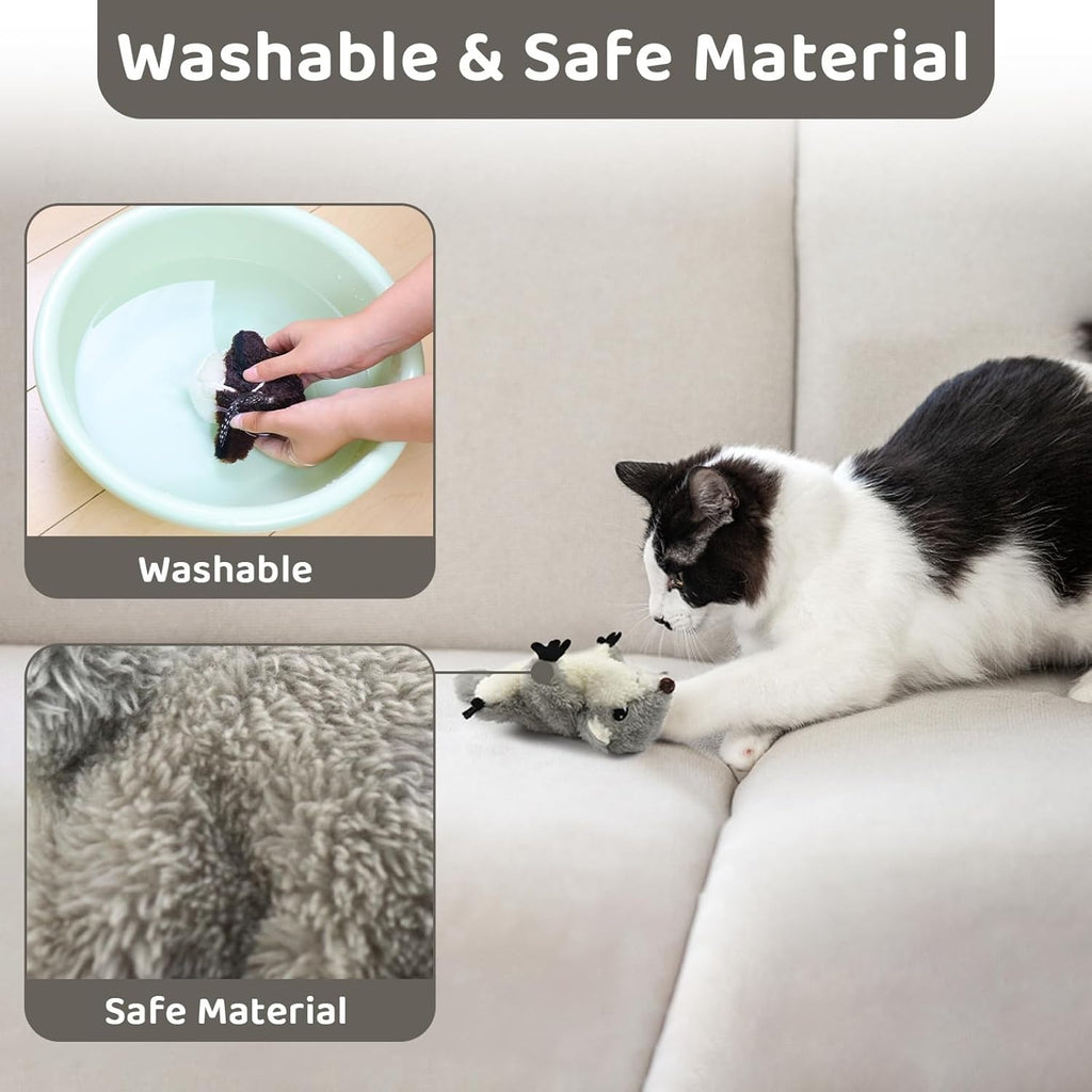 Interactive Flapping Squirrel Cat Toy - Rechargeable Touch-Activated