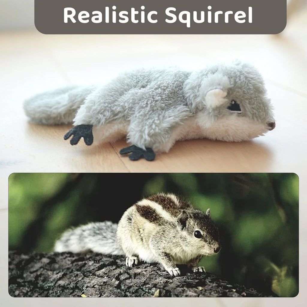 Interactive Flapping Squirrel Cat Toy - Rechargeable Touch-Activated