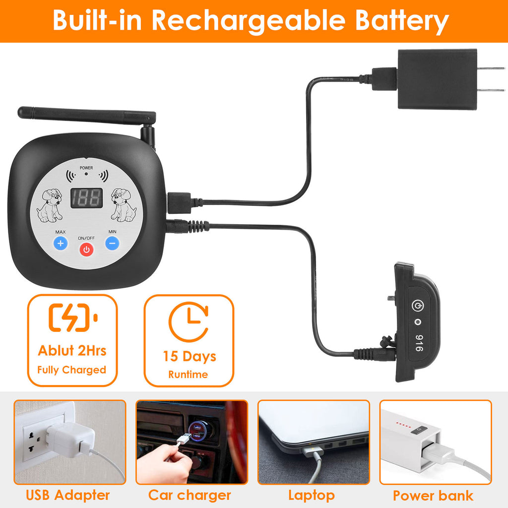 Electric Wireless Dog Fence System with GPS - 328FT Range