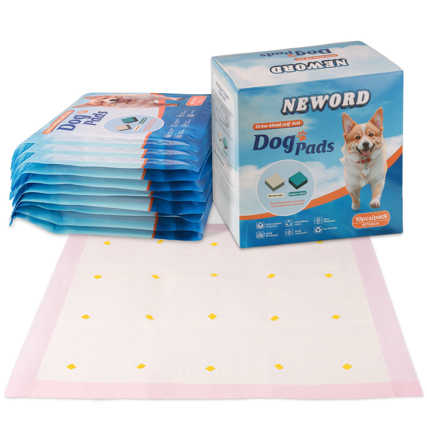 Premium Dog Training Pads - Ultra Absorbent Puppy Pee Pads (10 Pack)